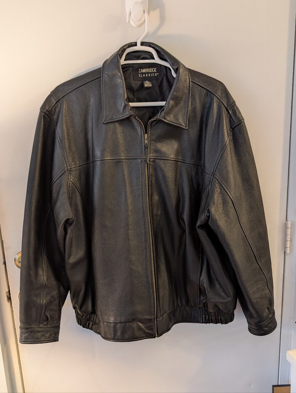 Men's Bomber Jacket Leather Cambridge Classic Size XXL Vintage Excellent Cond